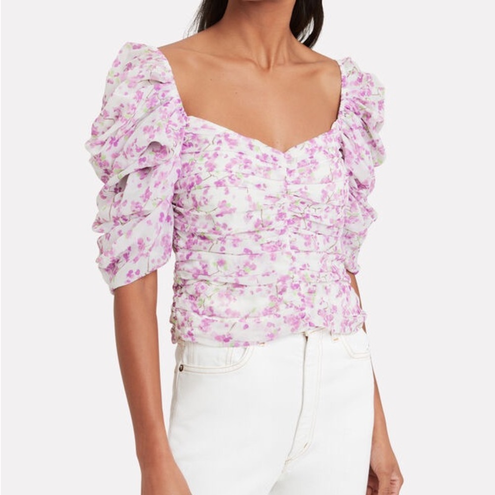 Caroline Constas Silk Floral Blouse